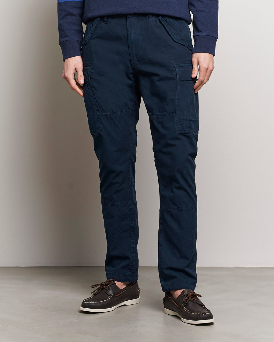 Men | Trousers | Polo Ralph Lauren | Slub Canvas Cargo Pants Aviator Navy