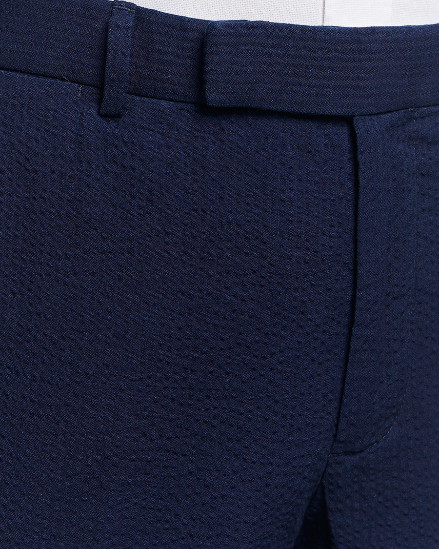 Men | Trousers | Polo Ralph Lauren | Pleated Seersucker Trousers Indigo