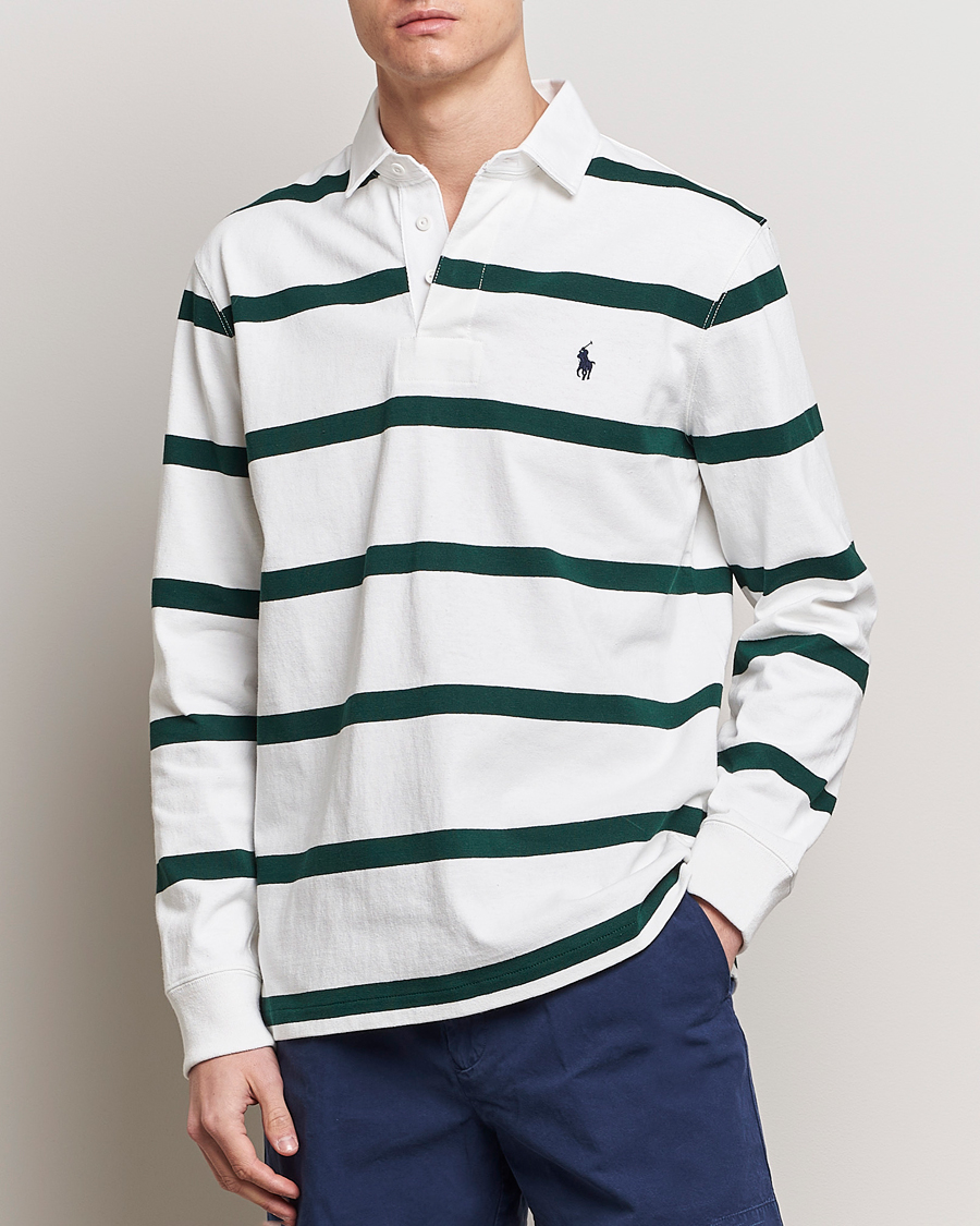 Men | Sweaters & Knitwear | Polo Ralph Lauren | Wimbledon Rugby Sweater White/Moss Agate