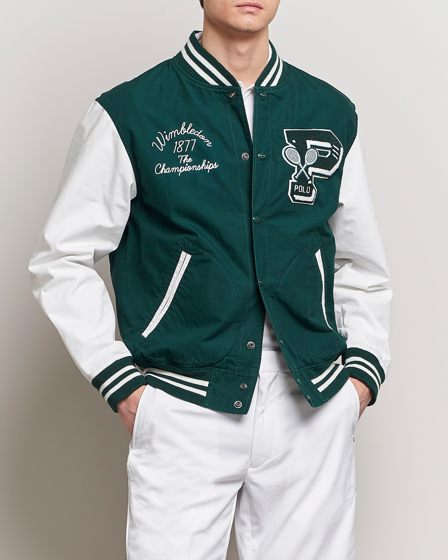 Men | Classic jackets | Polo Ralph Lauren | Wimbledon Bomber Jacket White/Moss Agate