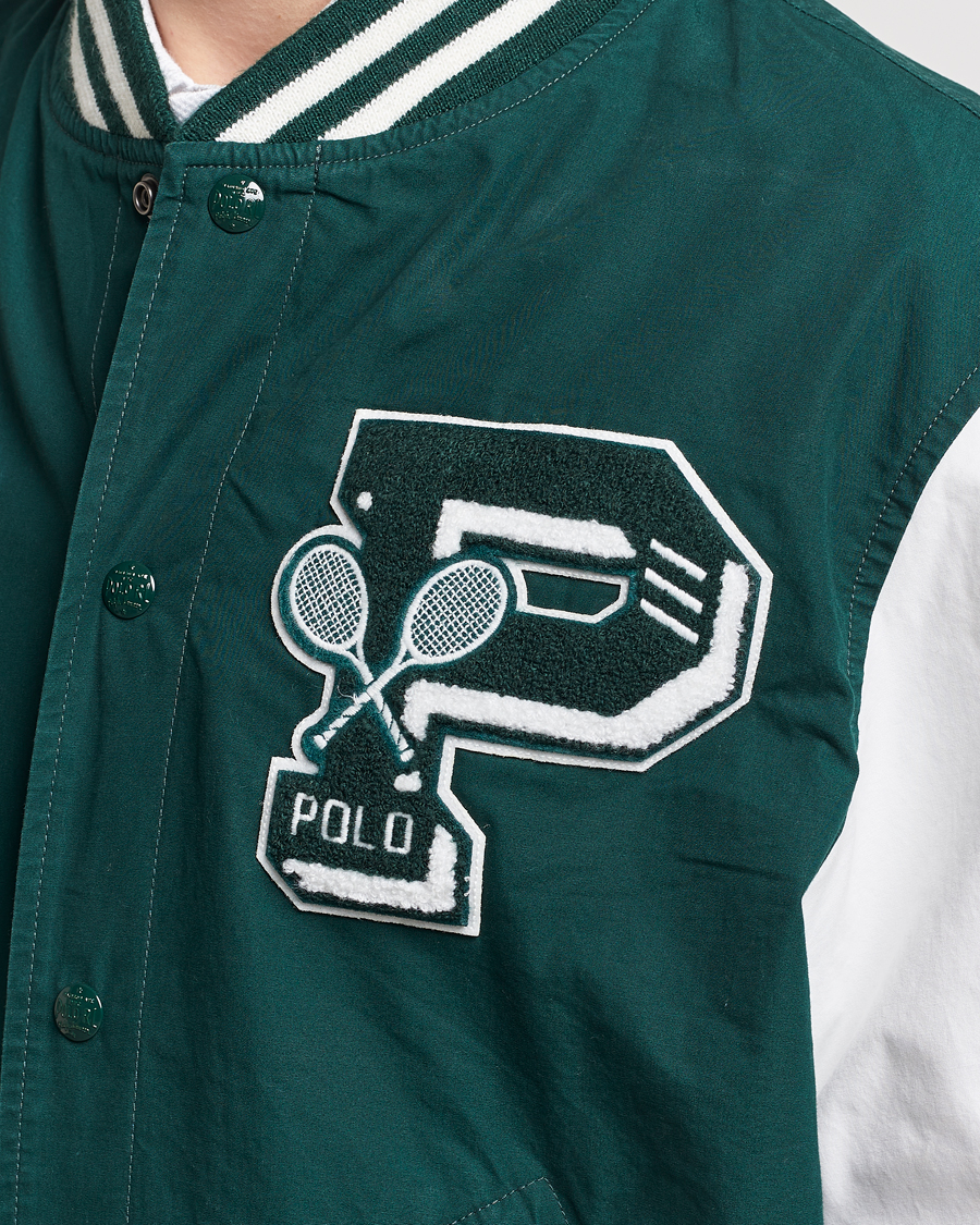 Men | Coats & Jackets | Polo Ralph Lauren | Wimbledon Bomber Jacket White/Moss Agate