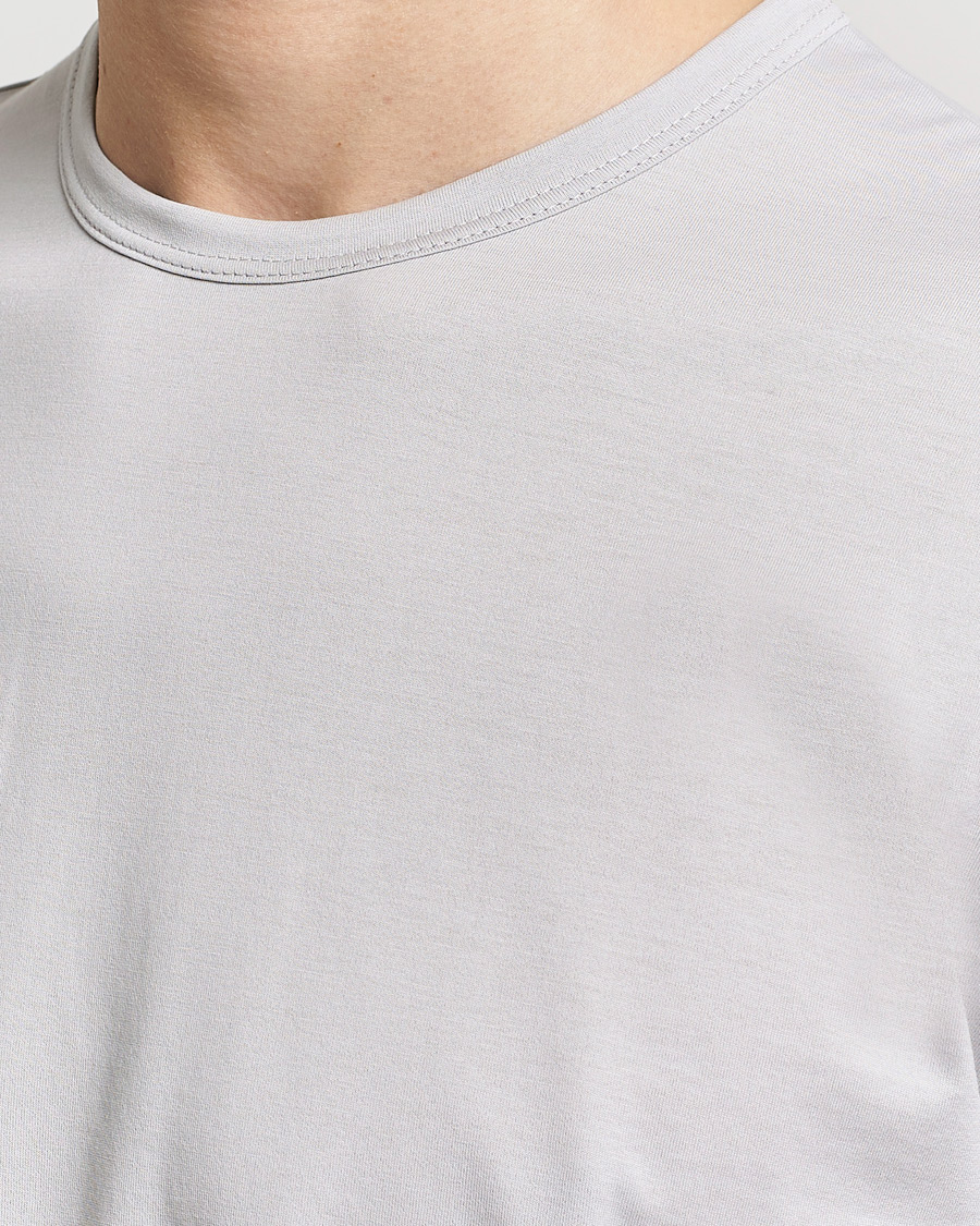 Men | T-Shirts | Sunspel | Crew Neck Cotton Tee Smoke