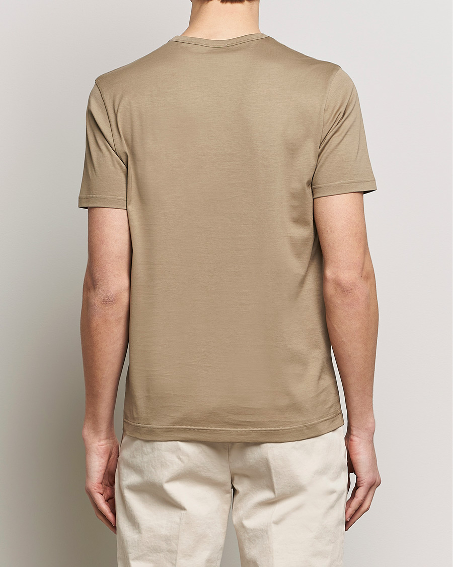 Men | T-Shirts | Sunspel | Crew Neck Cotton Tee Dark Stone