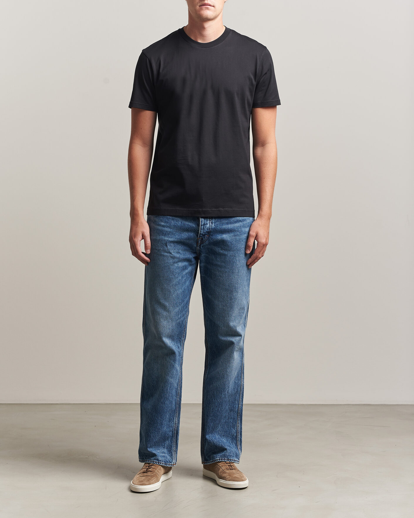 Men | T-Shirts | Sunspel | Riviera Midweight T-Shirt Black