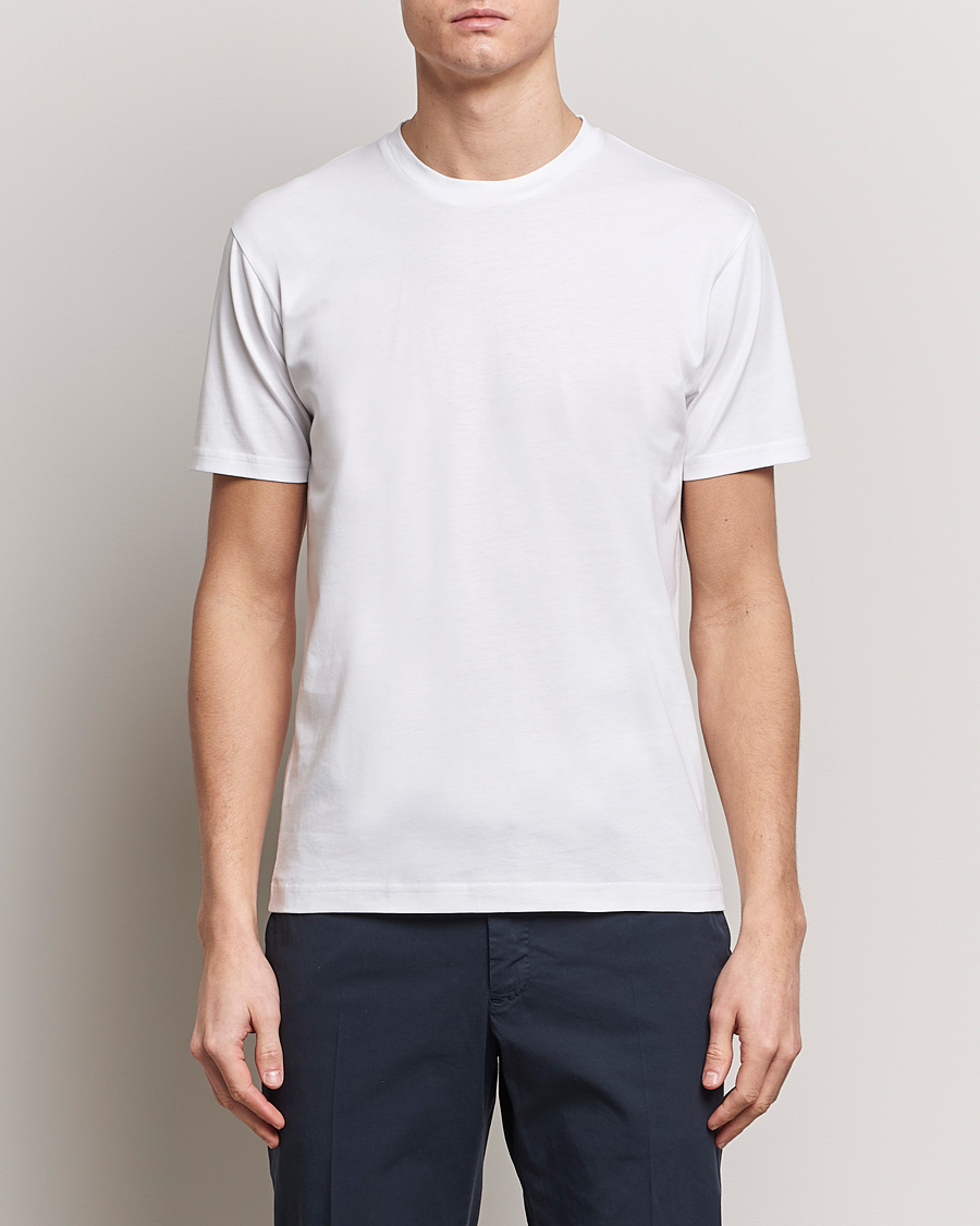 Men | T-Shirts | Sunspel | Riviera Midweight T-Shirt White