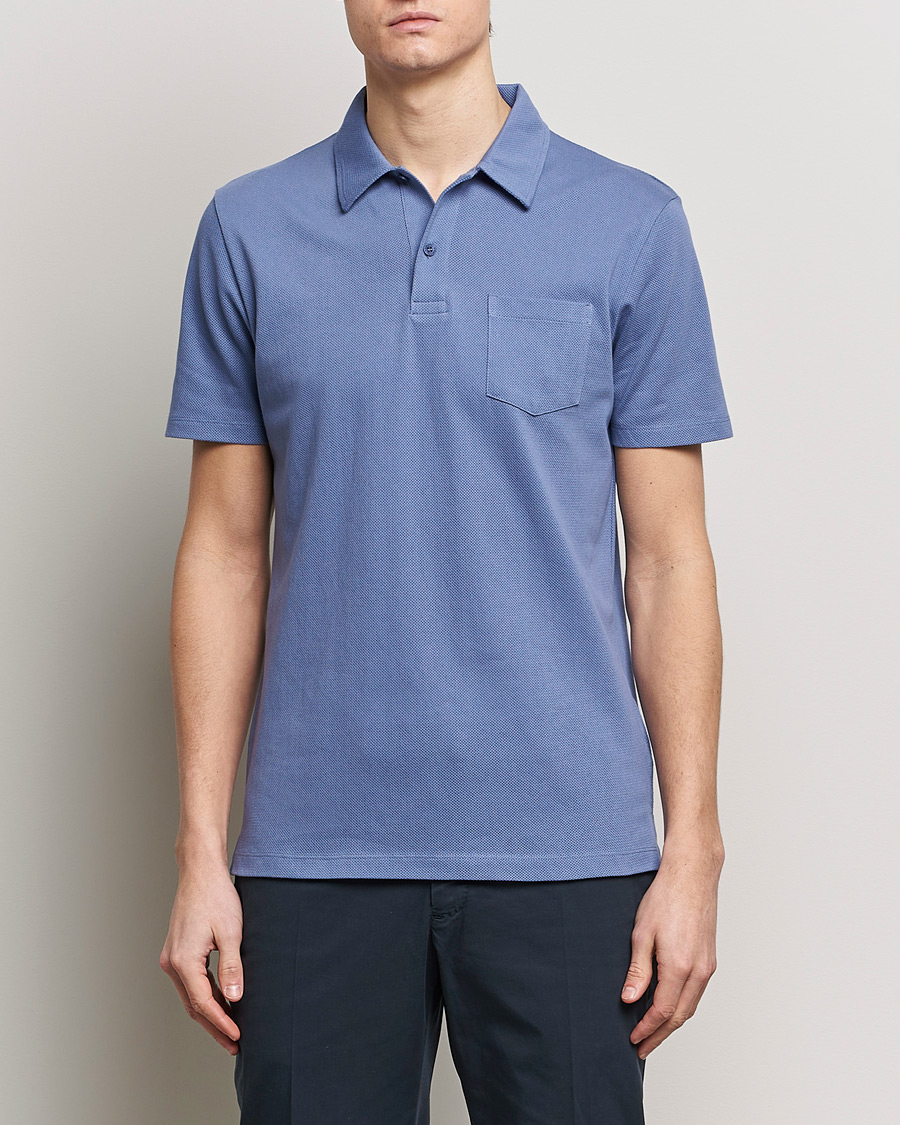 Men | Short Sleeve Polo Shirts | Sunspel | Riviera Polo Shirt Grape