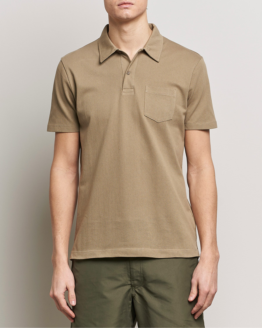 Men | Short Sleeve Polo Shirts | Sunspel | Riviera Polo Shirt Dark Stone