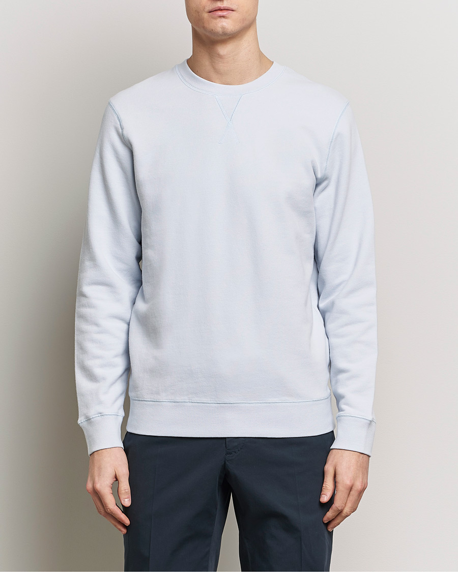 Men | Sweatshirts | Sunspel | Loopback Sweatshirt Light Blue