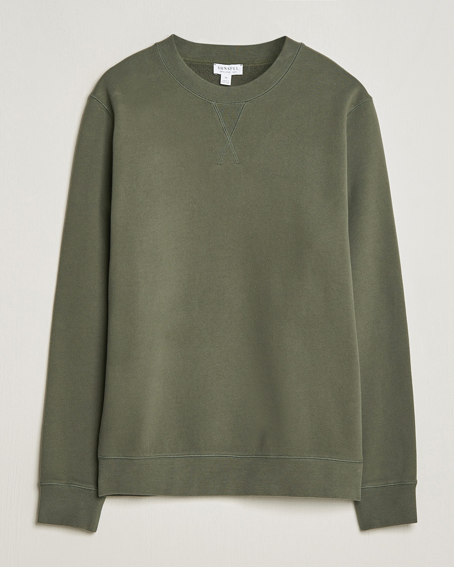 Men | Sweaters & Knitwear | Sunspel | Loopback Sweatshirt Khaki