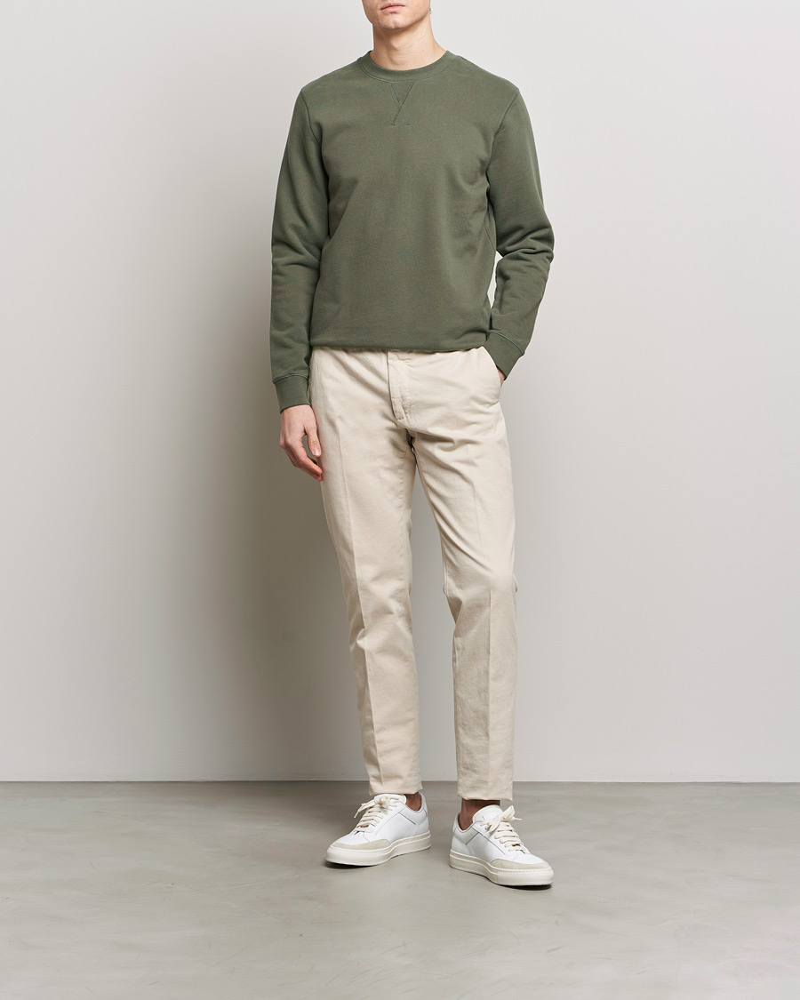 Men | Sweaters & Knitwear | Sunspel | Loopback Sweatshirt Khaki
