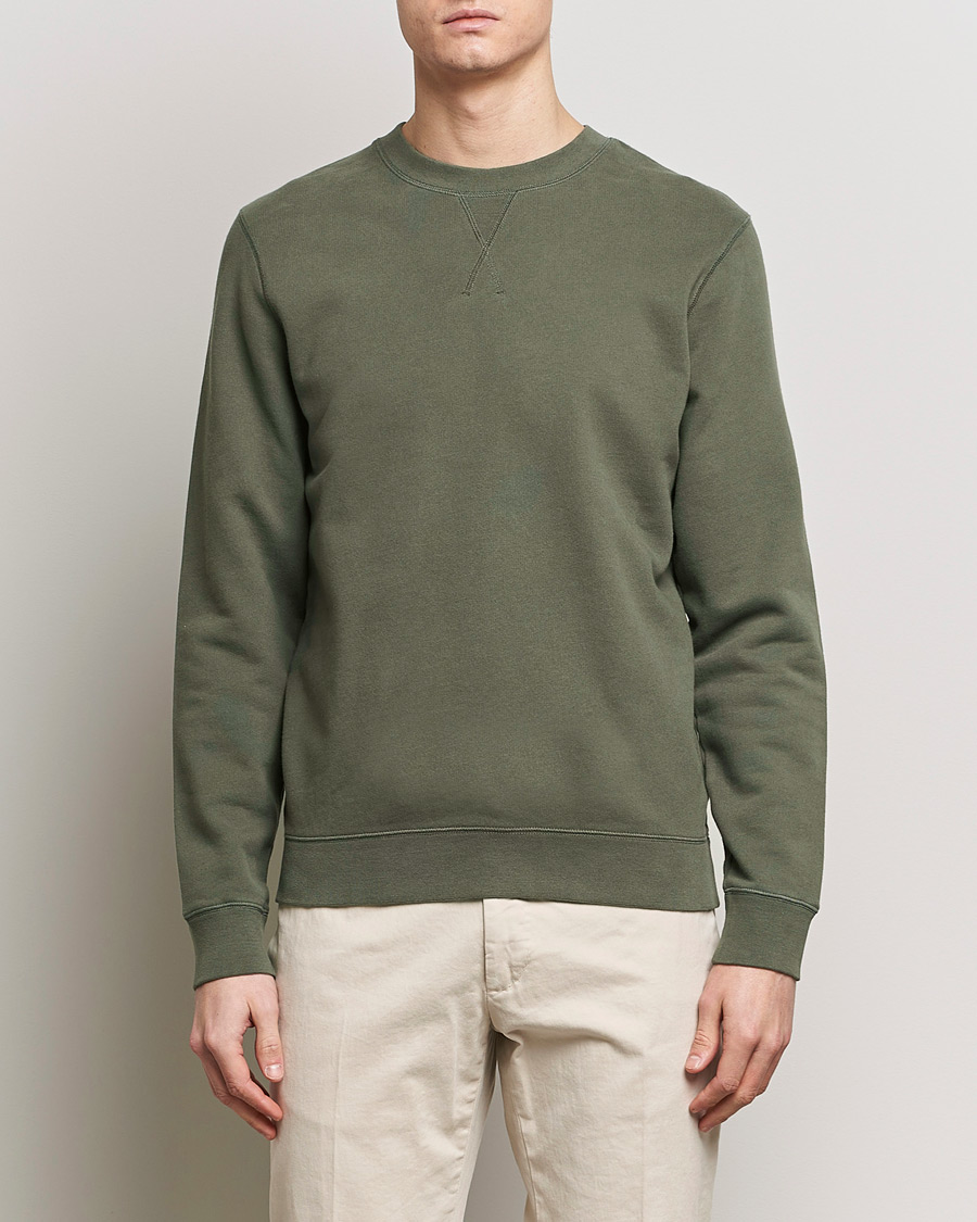 Men | Sweaters & Knitwear | Sunspel | Loopback Sweatshirt Khaki