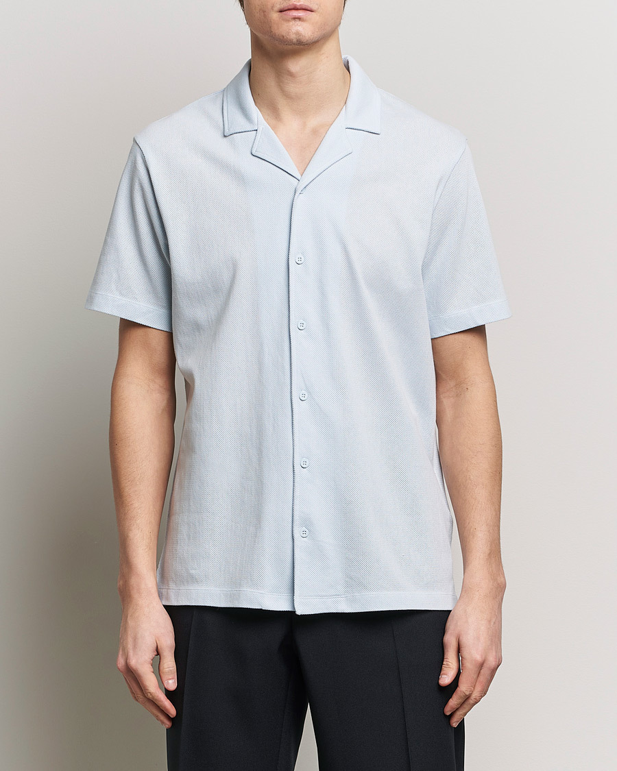 Men | Short Sleeve Shirts | Sunspel | Riviera Resort Shirt Light Blue
