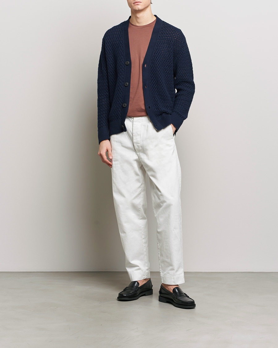 Men | Sweaters & Knitwear | Sunspel | Chunky Knit Cotton Cardigan Navy