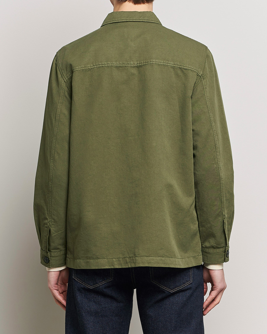 Men | Shirts | Sunspel | Twin Pocket Cotton/Linen Jacket Khaki