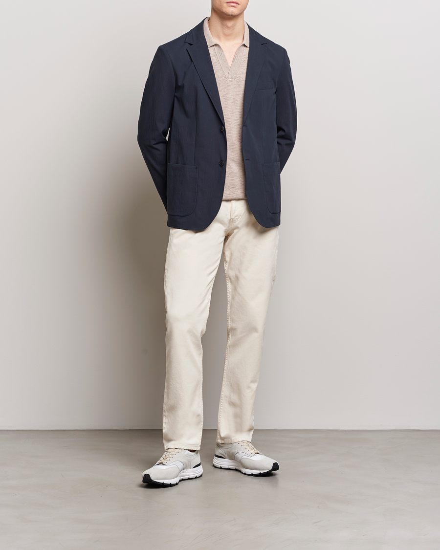 Men | Trousers | Sunspel | Five Pocket Cotton Twill Trousers Undyed