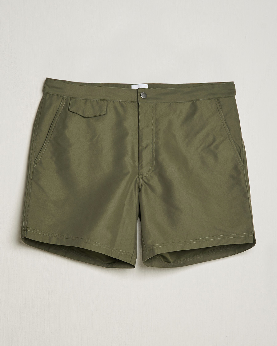Men | Swimwear | Sunspel | Recycled Seaqual Tailored Swim Shorts Hunter Green