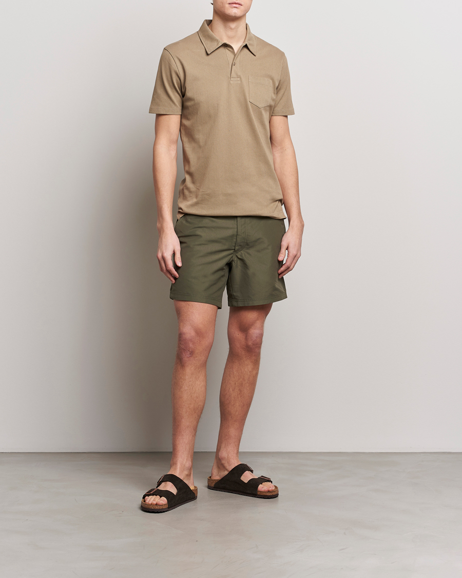 Men | Swimwear | Sunspel | Recycled Seaqual Tailored Swim Shorts Hunter Green