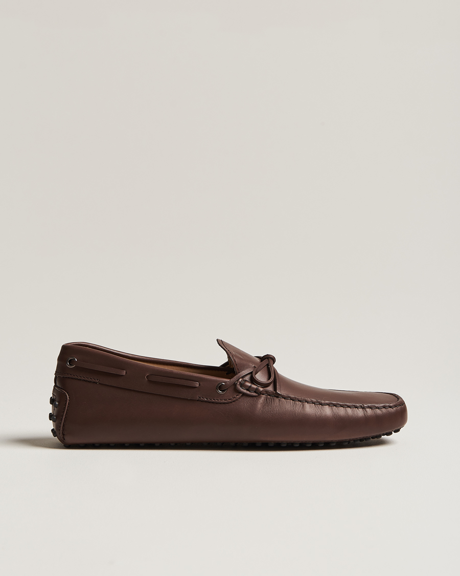 Men | Tod's Lacetto Gommino Carshoe Dark Brown Calf | Tod's | Lacetto Gommino Carshoe Dark Brown Calf