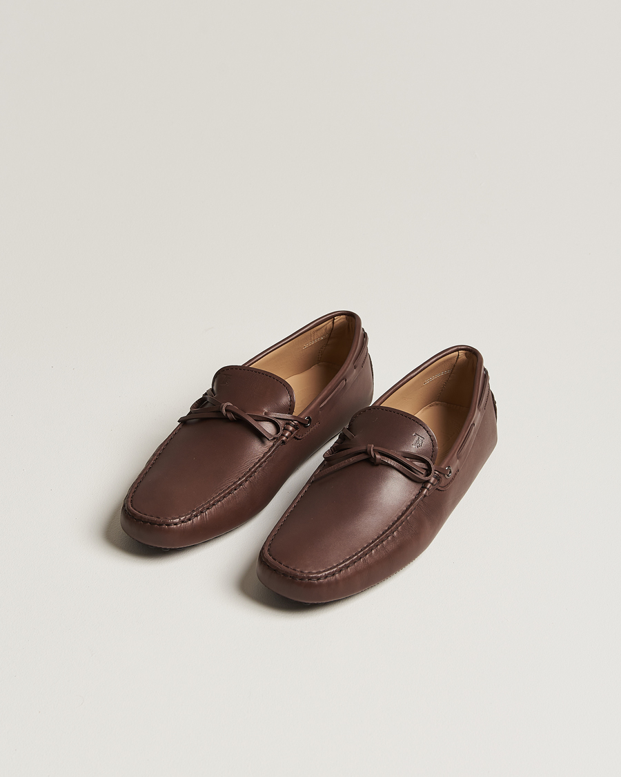 Men | Tod's Lacetto Gommino Carshoe Dark Brown Calf | Tod's | Lacetto Gommino Carshoe Dark Brown Calf