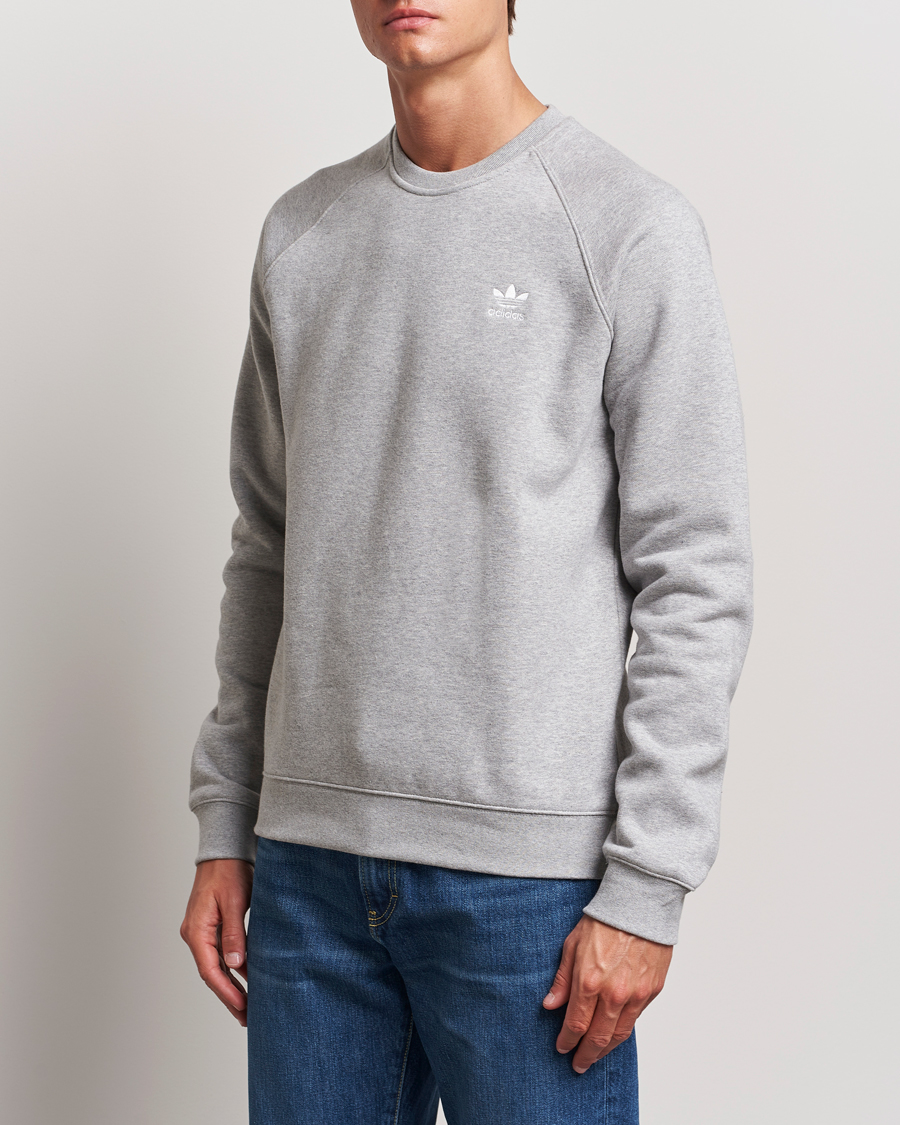 Men | Sweaters & Knitwear | adidas Originals | Essential Crew Neck Sweatshirt Grey Melange