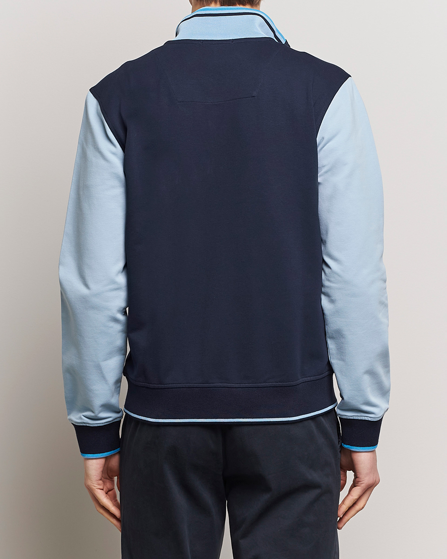 Men | Sweaters & Knitwear | Aeronautica Militare | Full Zip Sweater Navy/Glacier Blue