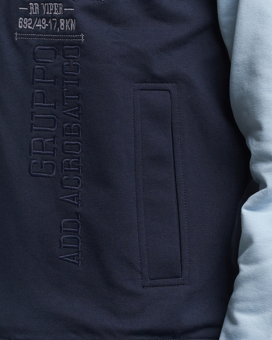 Men | Sweaters & Knitwear | Aeronautica Militare | Full Zip Sweater Navy/Glacier Blue