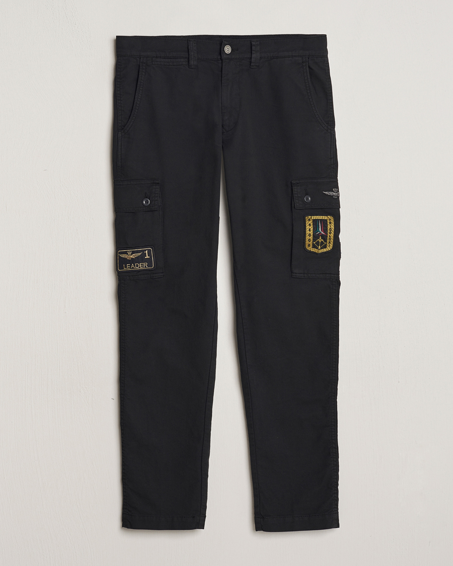 Men | Trousers | Aeronautica Militare | Heritage Cargo Pants Jet Black