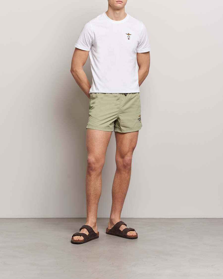 Men | Swimwear | Aeronautica Militare | Costume Swim Shorts Sage Green