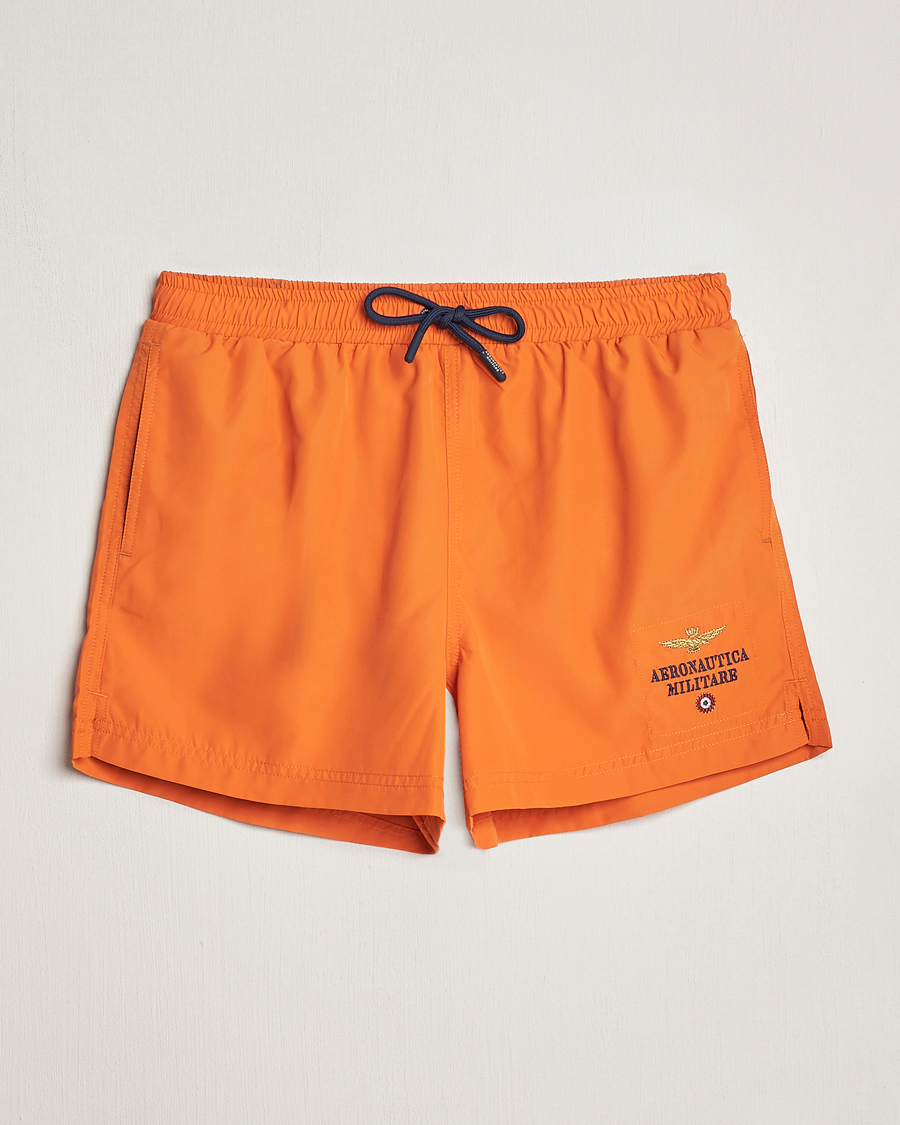 Men | Swimwear | Aeronautica Militare | Costume Swim Shorts Carrot Orange