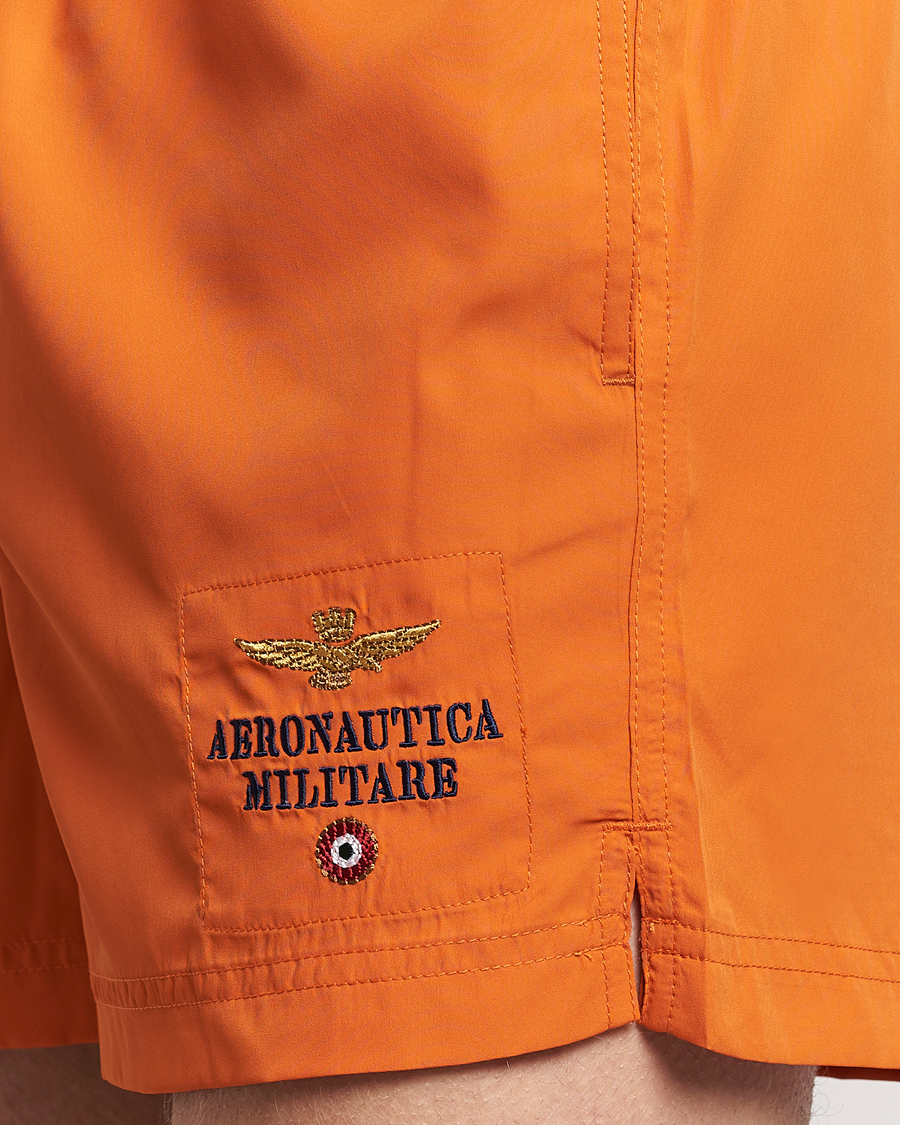 Men | Swimwear | Aeronautica Militare | Costume Swim Shorts Carrot Orange