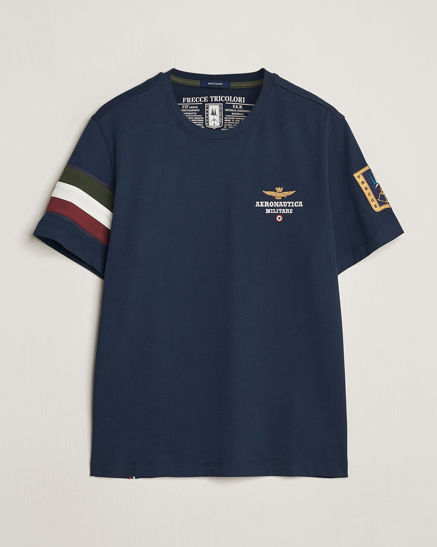 Men | T-Shirts | Aeronautica Militare | Tricolori Crew Neck T-Shirt Navy