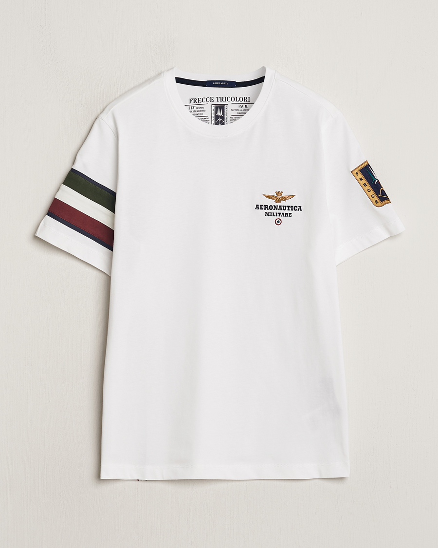 Men | T-Shirts | Aeronautica Militare | Tricolori Crew Neck T-Shirt Off White