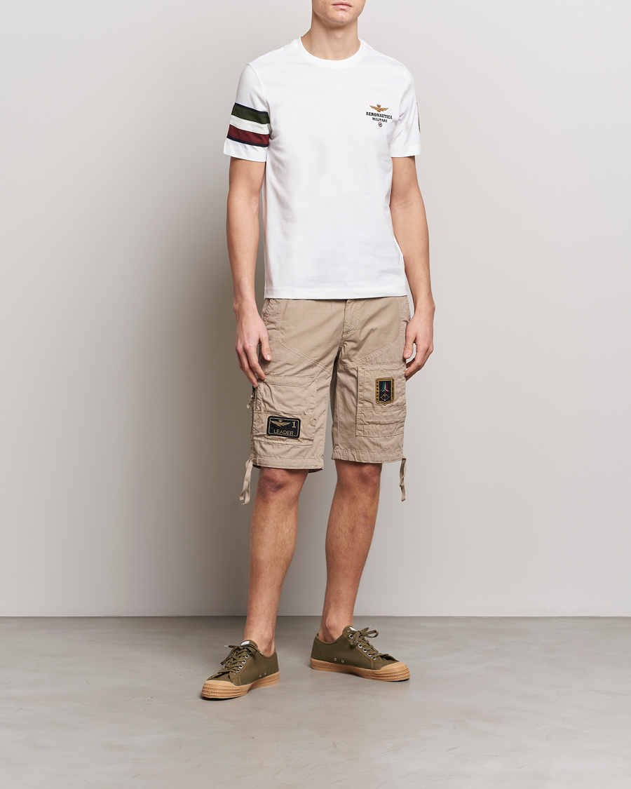 Men | T-Shirts | Aeronautica Militare | Tricolori Crew Neck T-Shirt Off White