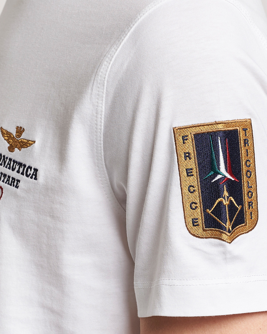 Men | T-Shirts | Aeronautica Militare | Tricolori Crew Neck T-Shirt Off White
