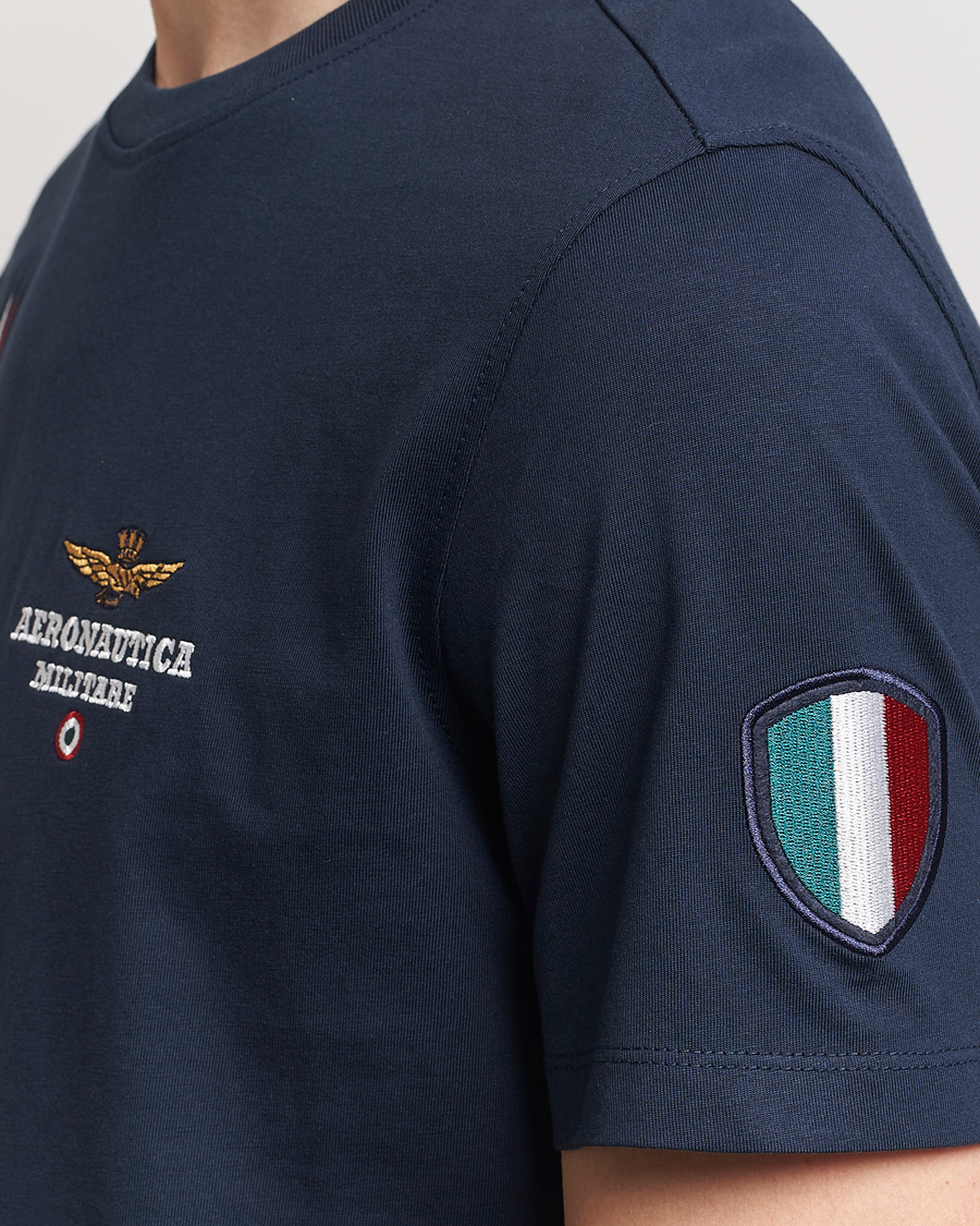 Men | T-Shirts | Aeronautica Militare | Tricolori Crew Neck T-Shirt Navy