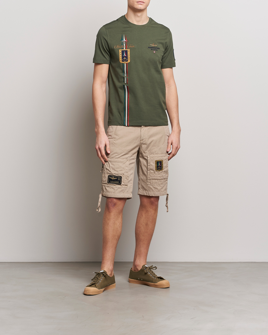 Men | T-Shirts | Aeronautica Militare | Tricolori Crew Neck T-Shirt Verde Green
