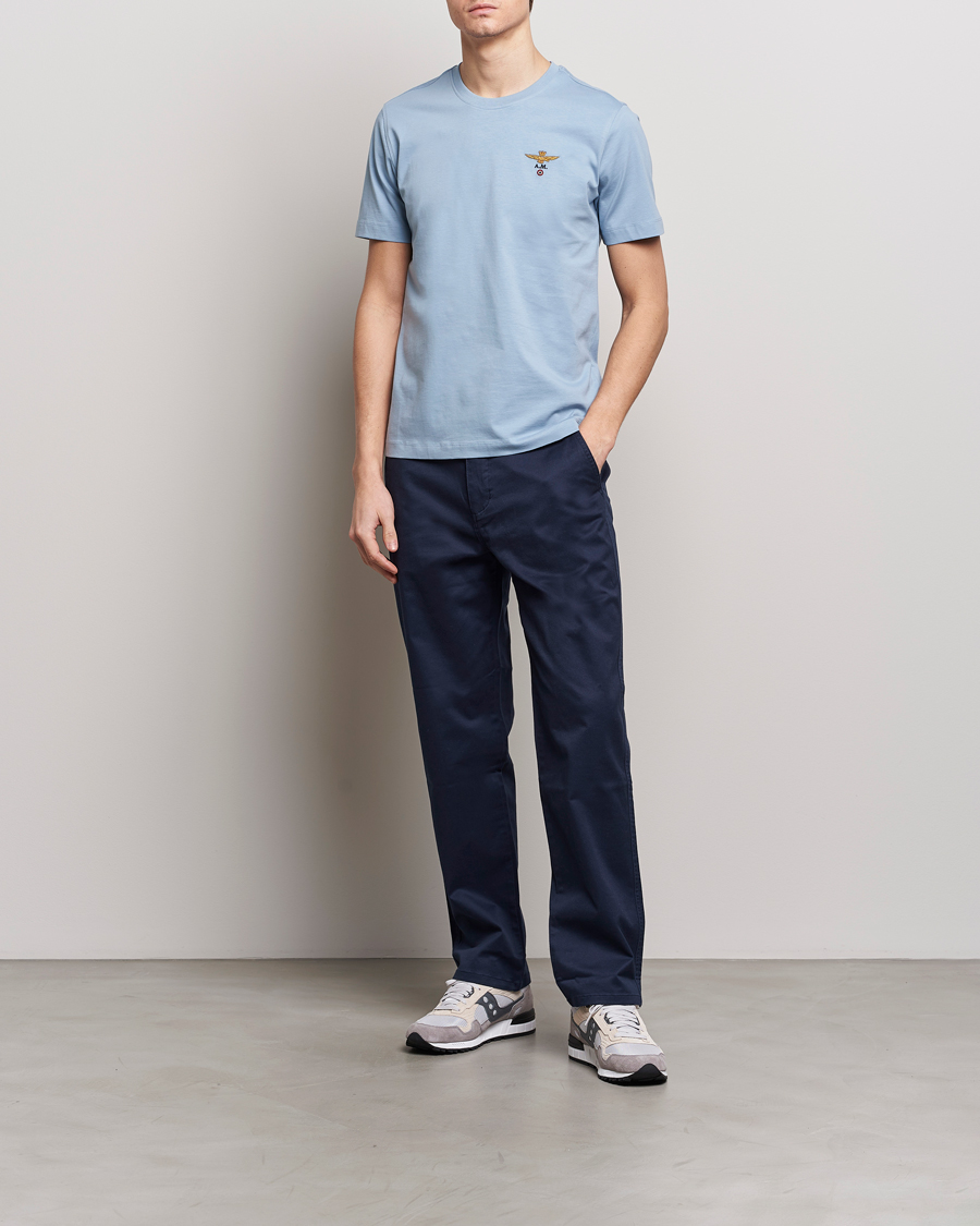 Men | T-Shirts | Aeronautica Militare | TS1580 Crew Neck T-Shirt Glacier Blue