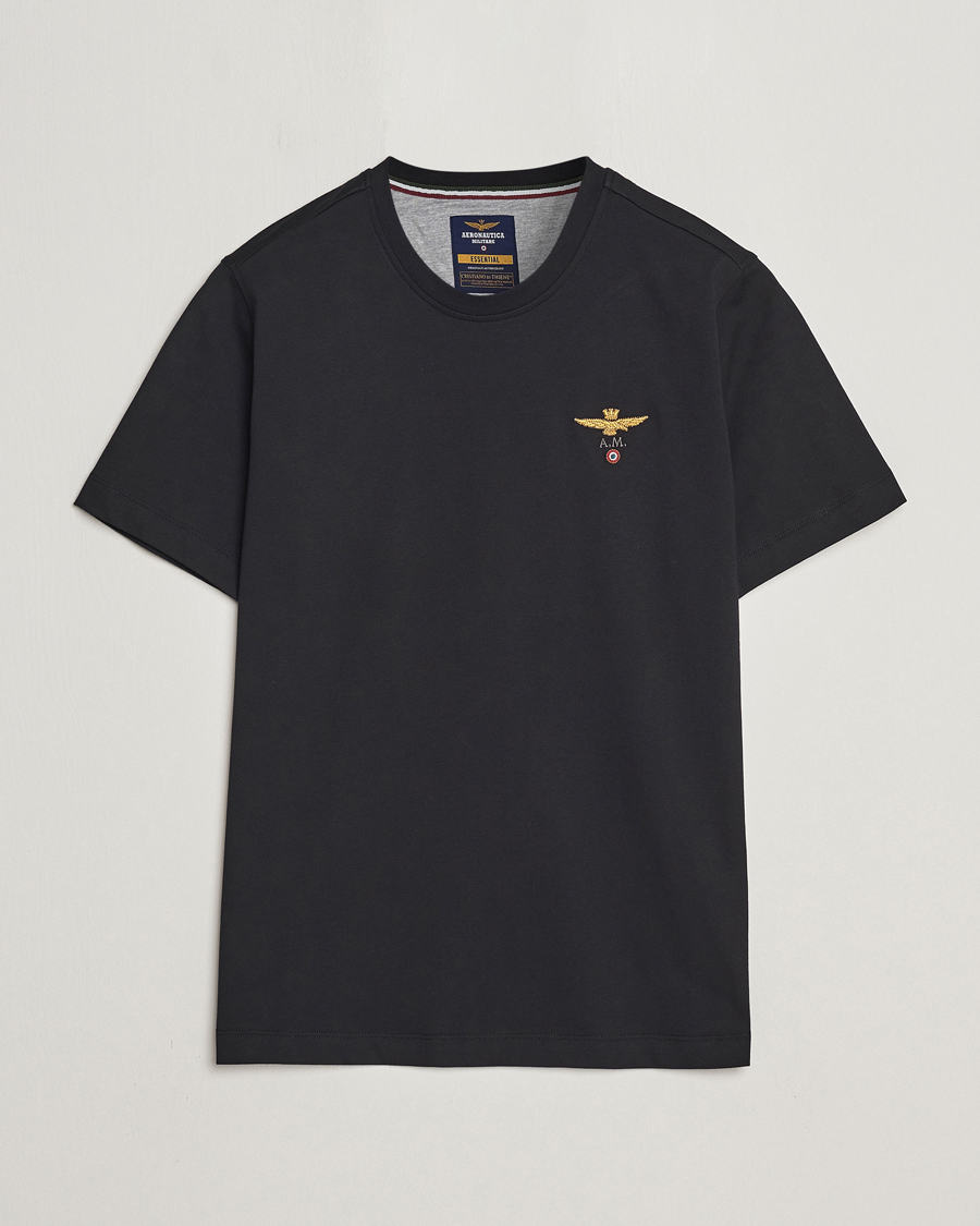 Men | T-Shirts | Aeronautica Militare | TS1580 Crew Neck T-Shirt Jet Black