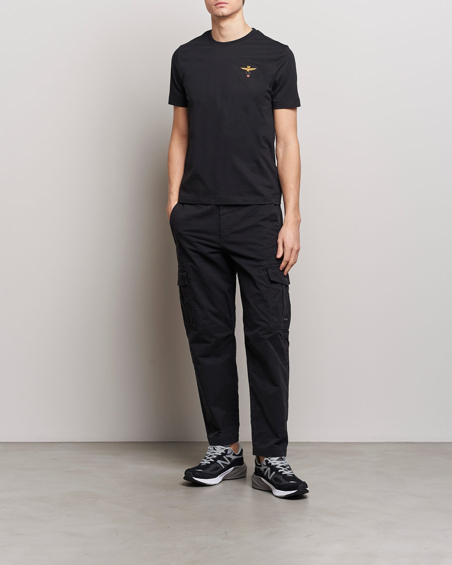 Men | T-Shirts | Aeronautica Militare | TS1580 Crew Neck T-Shirt Jet Black