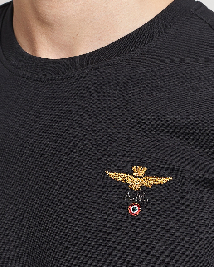 Men | T-Shirts | Aeronautica Militare | TS1580 Crew Neck T-Shirt Jet Black