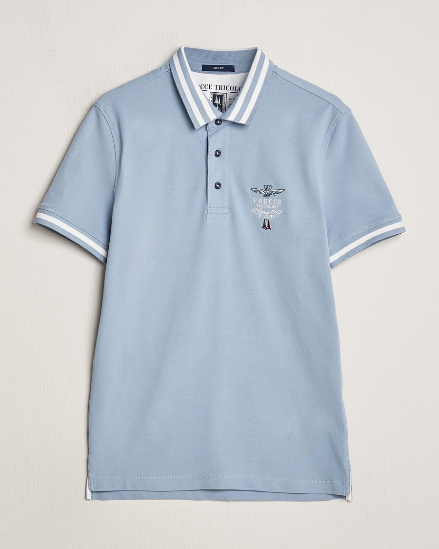 Men | Polo Shirts | Aeronautica Militare | Tipped Polo Glacier Blue