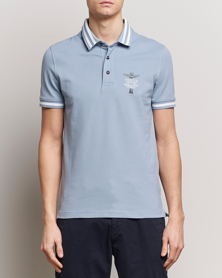 Men | Polo Shirts | Aeronautica Militare | Tipped Polo Glacier Blue