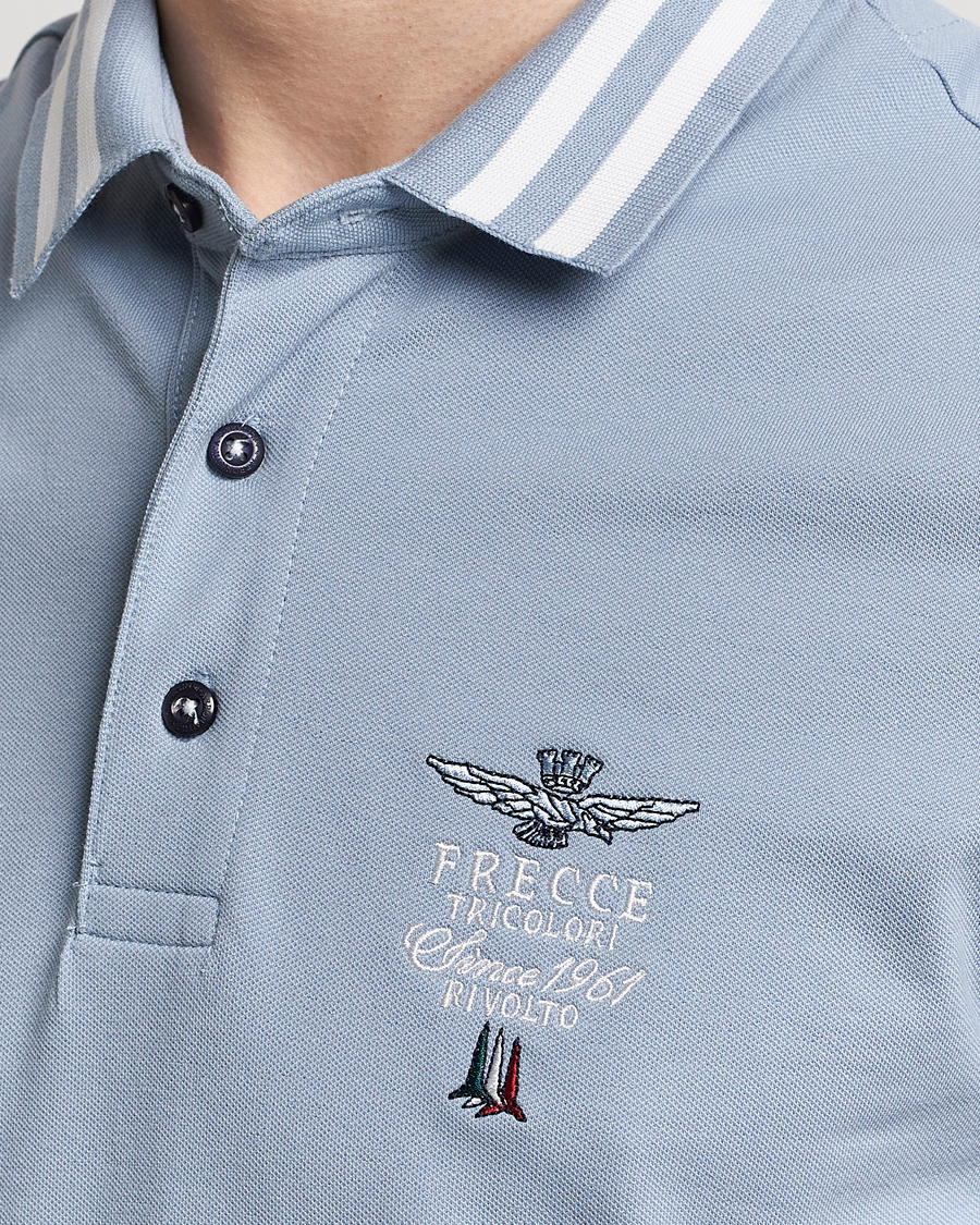Men | Polo Shirts | Aeronautica Militare | Tipped Polo Glacier Blue