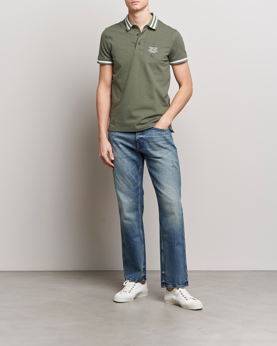 Men | Polo Shirts | Aeronautica Militare | Tipped Polo Verde Green