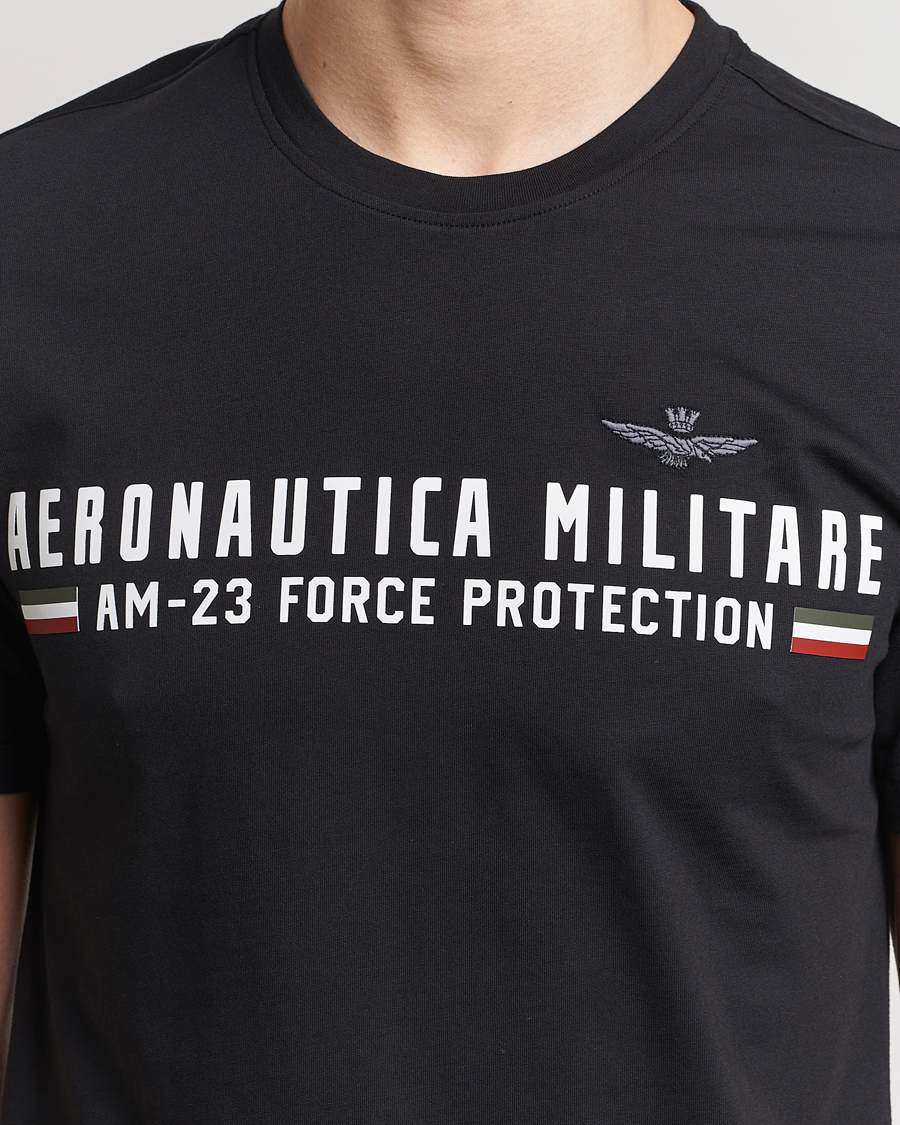 Men | T-Shirts | Aeronautica Militare | Logo Crew Neck T-Shirt Jet Black