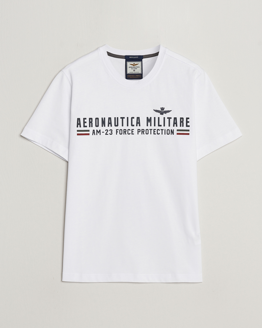 Men | T-Shirts | Aeronautica Militare | Logo Crew Neck T-Shirt Off White