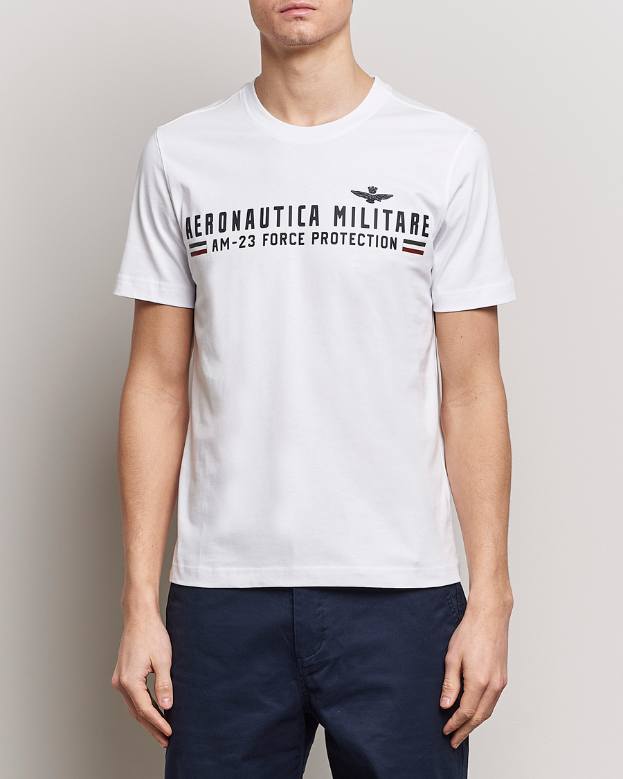 Men |  | Aeronautica Militare | Logo Crew Neck T-Shirt Off White