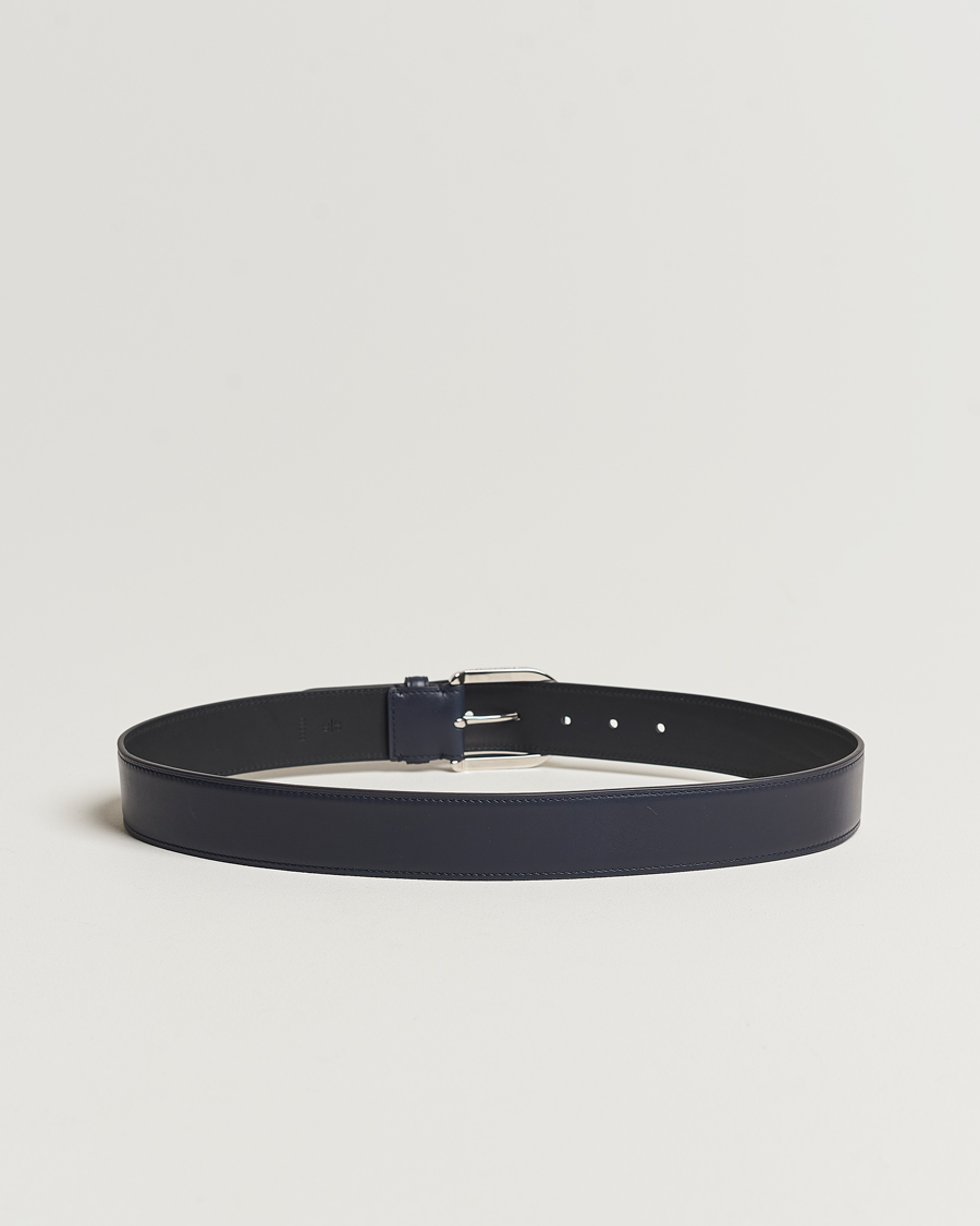 Men | Ralph Lauren Purple Label Darwin Leather Belt Navy Calf | Ralph Lauren Purple Label | Darwin Leather Belt Navy Calf