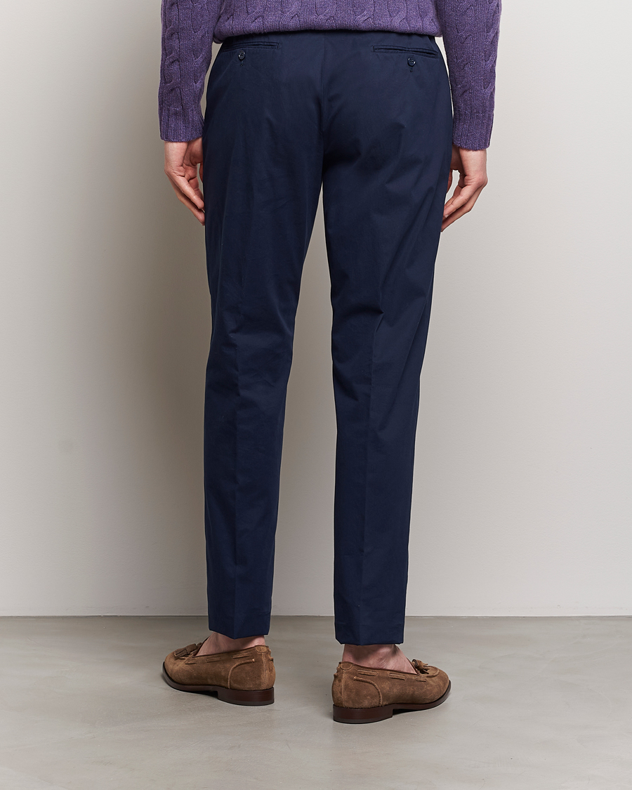 Men | Trousers | Ralph Lauren Purple Label | Cotton Poplin Trousers Spring Navy