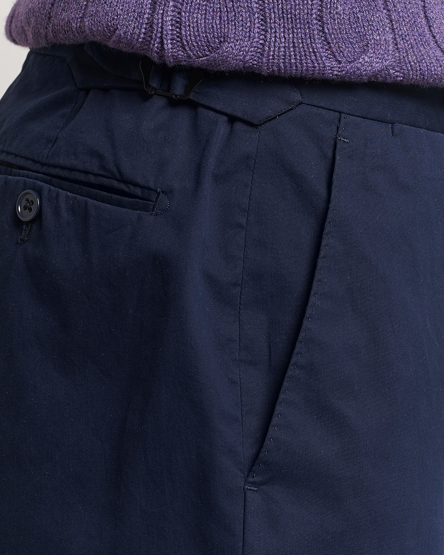Men | Trousers | Ralph Lauren Purple Label | Cotton Poplin Trousers Spring Navy